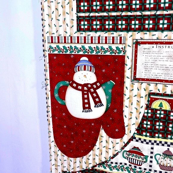 Vtg Debbie Mumm Mumms the Word Christmas Fabric Panel DIY Apron Oven Mitts Santa - Picture 7 of 16